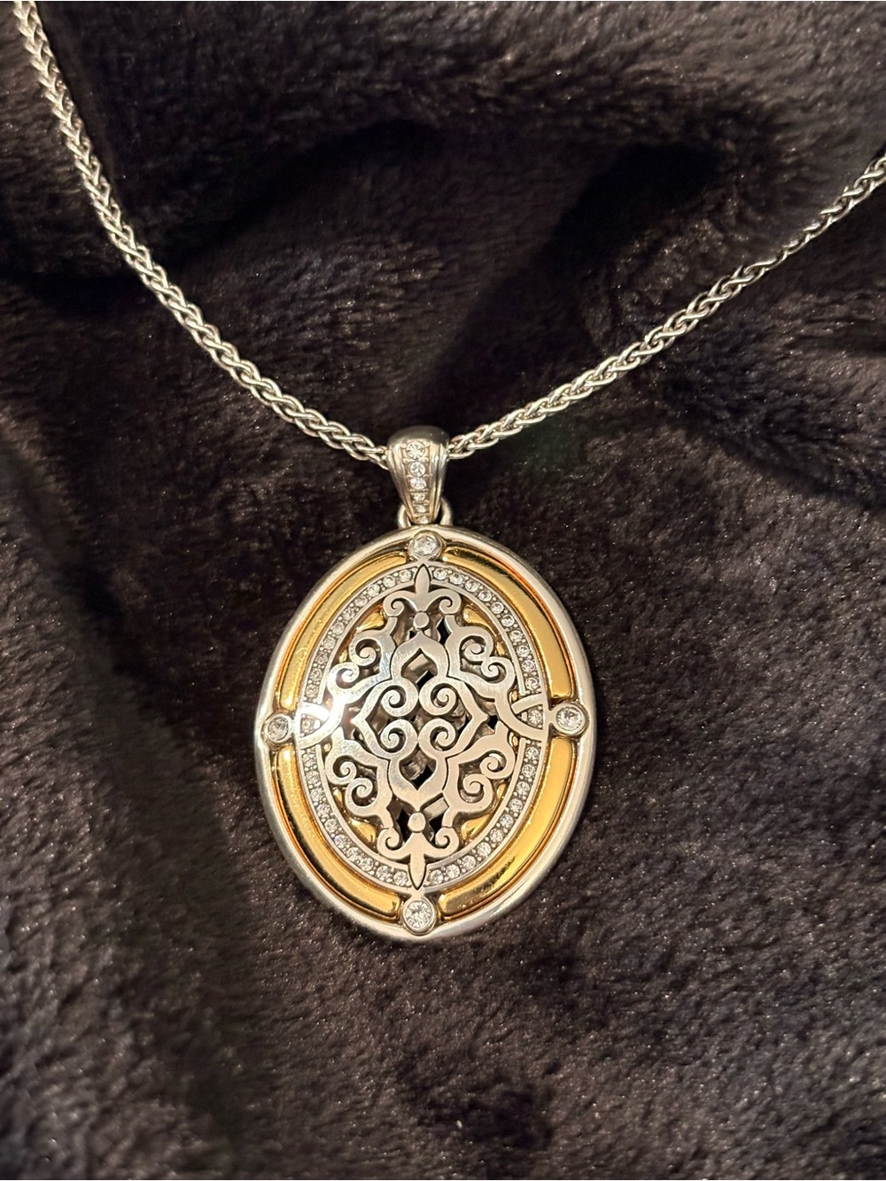 Brighton Intrigue Two-Tone Reversible Locket Necklace